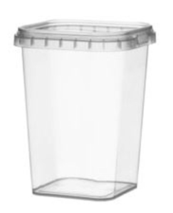 Afbeelding van TPS Plastic pot vierkant 425ml met veiligheidssluiting inclusief deksel